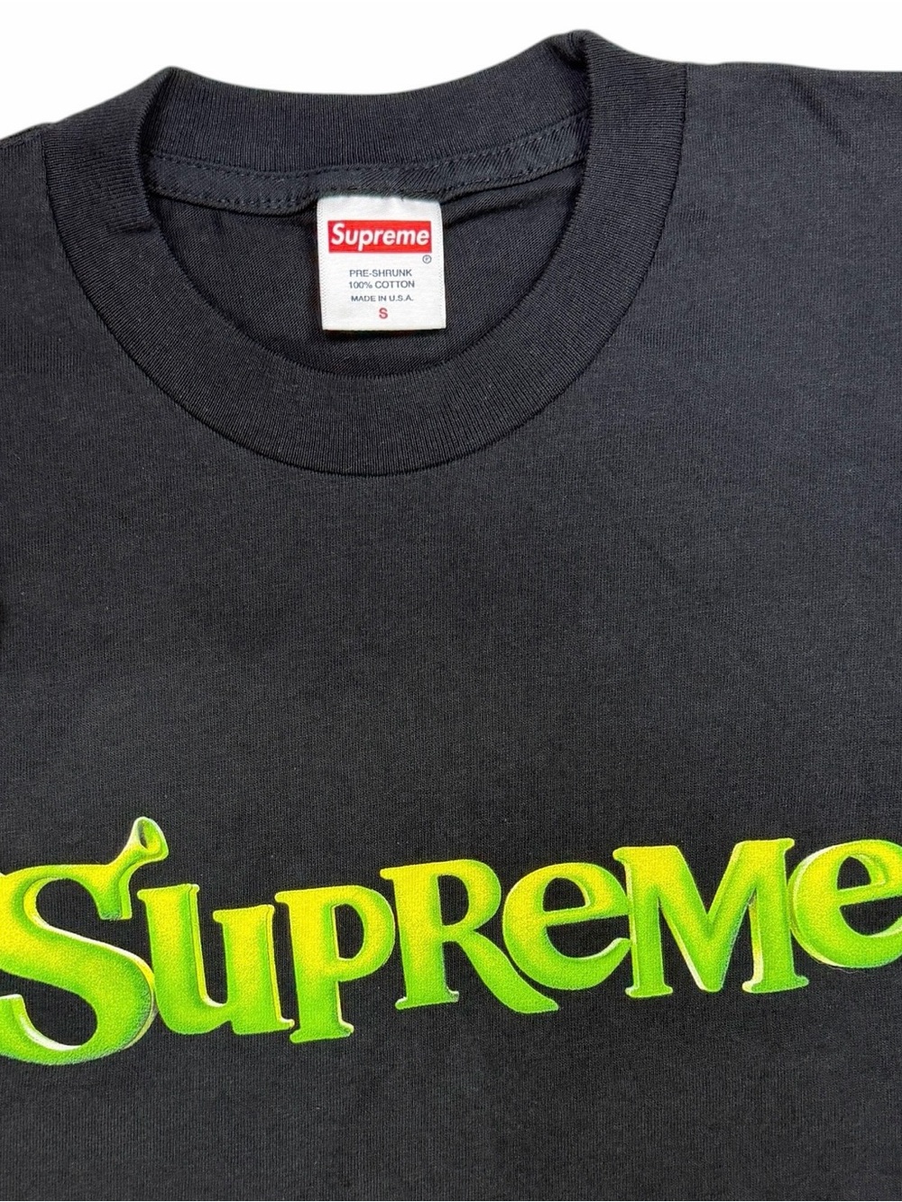 Supreme Shrek Shirt Mens Small Black Logo Graphic Tee Made USA Hype Streetwear